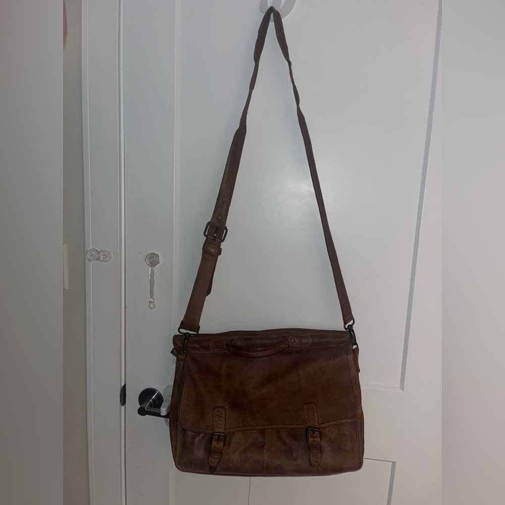 Roots Leather laptop messenger bag